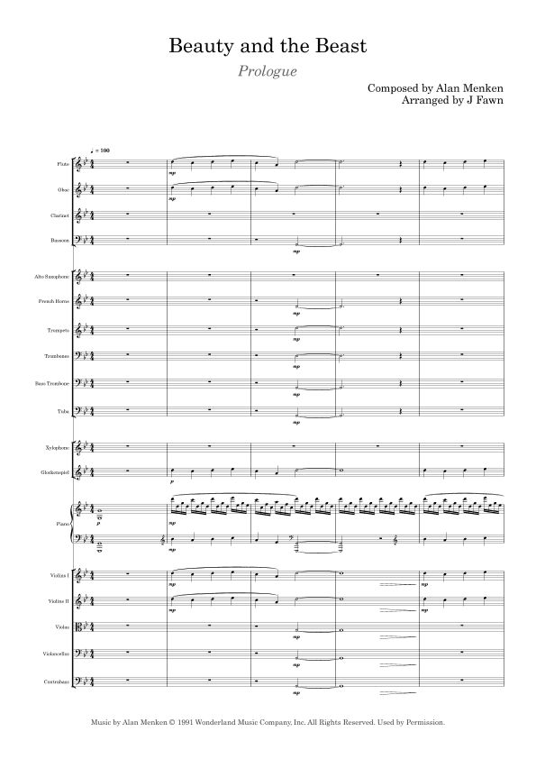 Beauty And The Beast Prologue (arr. Josh Fawn)