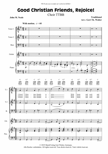 Good Christian Friends, Rejoice! (arr. Gert Th. Walter)