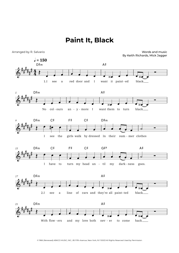 Paint It, Black (arr. R. Salvario)