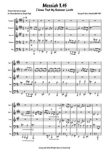 Messiah 3.45 I Know That My Redeemer Liveth (arr. Joseph Pugh)