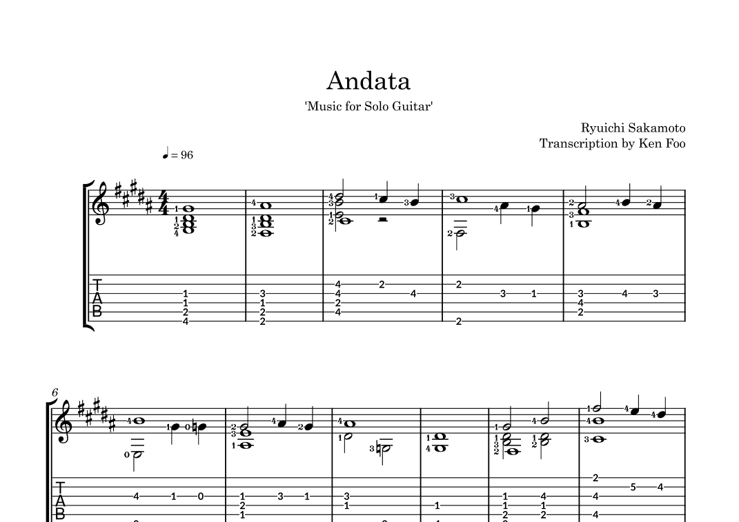 Andata (arr. Ken Foo)