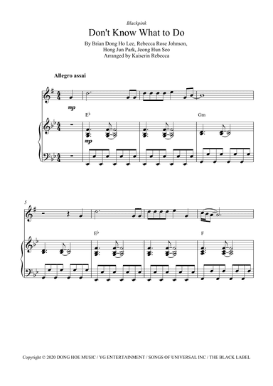 Don't Know What To Do (arr. Kaiserin Rebecca)