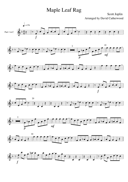 Maple leaf Rag by Scott Joplin arranged for flexible ensemble by David Catherwood (arr. David Catherwood)