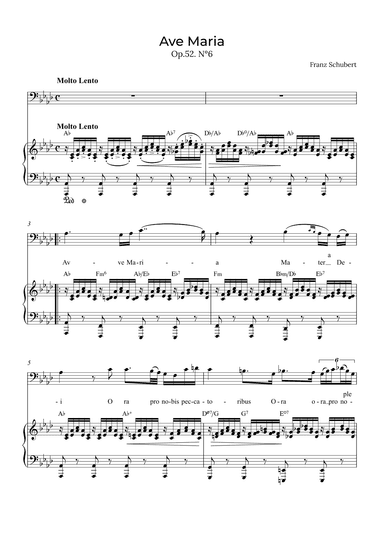 Ave Maria Schubert - Baritone with chords in Ab (arr. Alex Nunes Rodrigues)