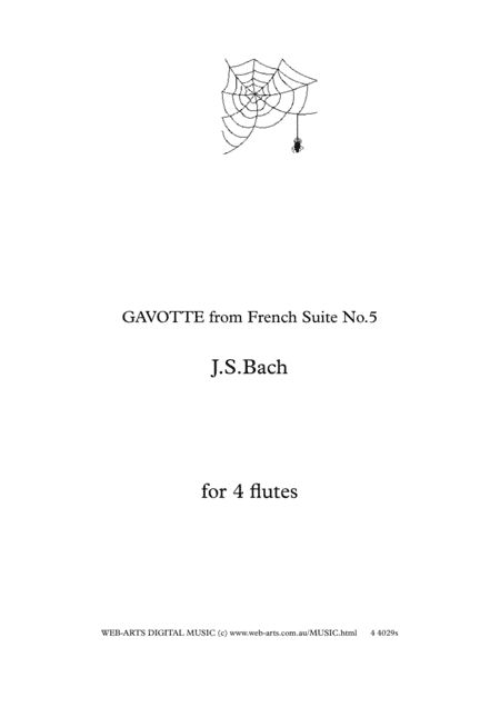 GAVOTTE from French Suite No.5 for 4 flutes - BACH (arr. WEB-ARTS Digital Music)