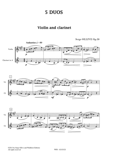5 DUETS , OP. 30