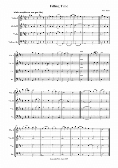Time Filler for String Quartet