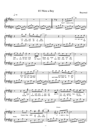 If I Were A Boy (arr. Beyonce)