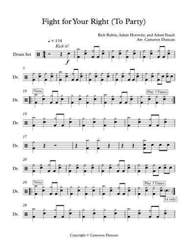 Fight For Your Right (to Party) (arr. Cameron Duncan)