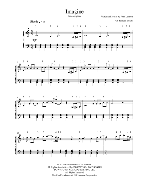 Imagine (arr. Samuel Stokes)