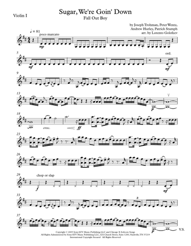 Sugar, We're Goin' Down (arr. Lorento Golofeev)
