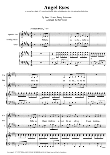 Angel Eyes (arr. Dan Wilson)