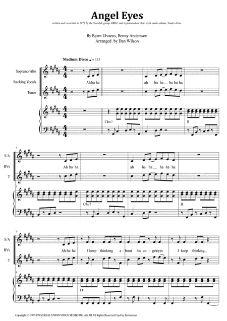 Angel Eyes (arr. Dan Wilson)