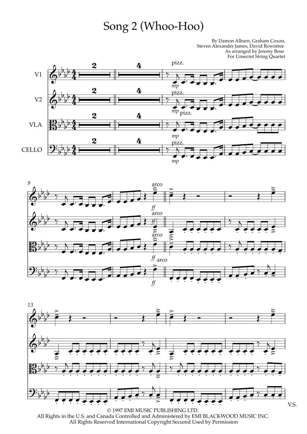 Song 2 (arr. Jeremy Bose)