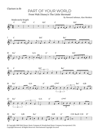 Part Of Your World (reprise) (arr. Alex Nunes Rodrigues)