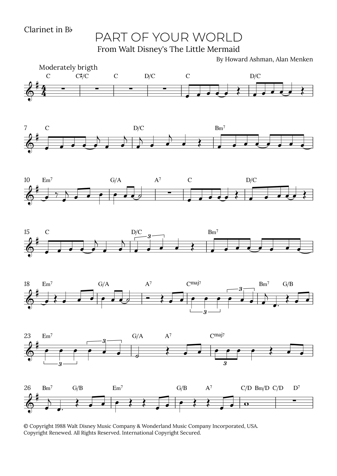 Part Of Your World (reprise) (arr. Alex Nunes Rodrigues)
