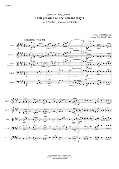I'm pressing on the upward way (String Quintet) (arr. Han-Ki Kim)
