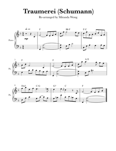Traumerei by Schumann - Popular & Lovely Piano Version (arr. Miranda Wong)