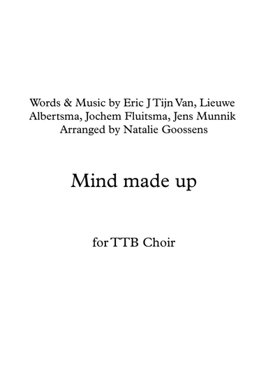 Mind Made Up (arr. Natalie Goossens)