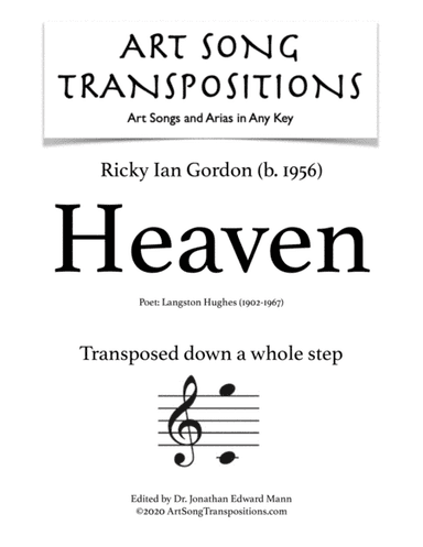 Heaven (arr. ArtSongTranspositions.com)