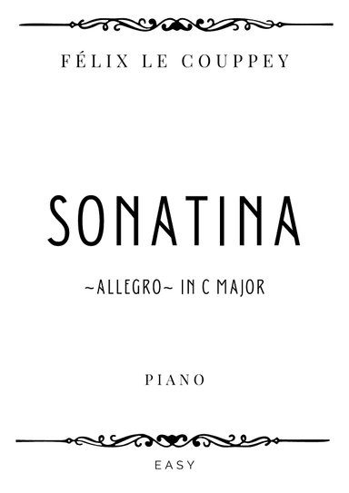 Le Couppey - Sonatina in C Major (Allegro) - Easy (arr. Piacere Music Sheets)