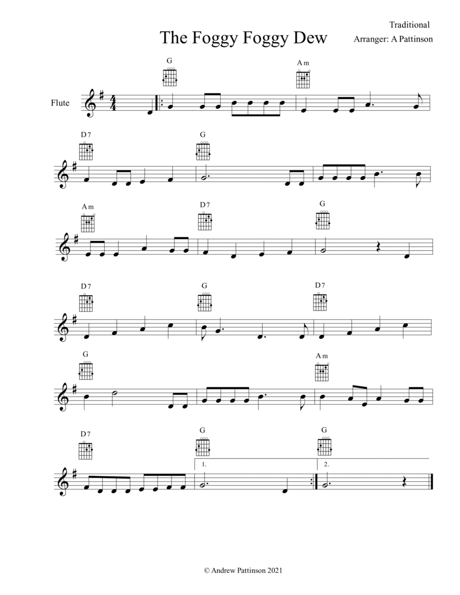 The Foggy Foggy Dew (arr. Andrew Pattinson)