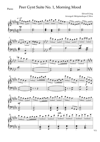 Peer Gynt Suite No. 1, Morning Mood (arr. Melquisedeque C.Silva)
