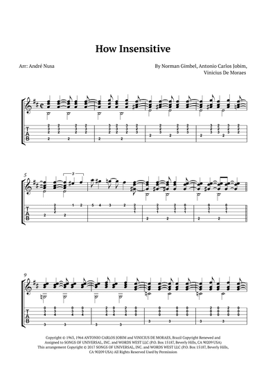 How Insensitive (insensatez) (arr. André Nusa)