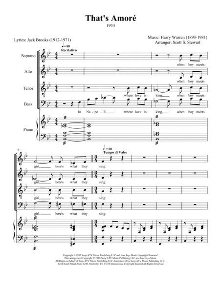 That's Amore (that's Love) (arr. Scott S. Stewart)