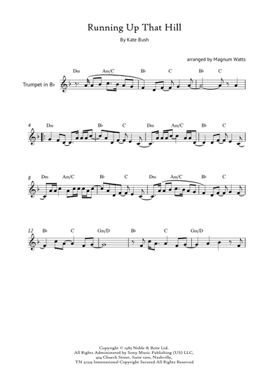 Running Up That Hill (arr. Magnum Watts)