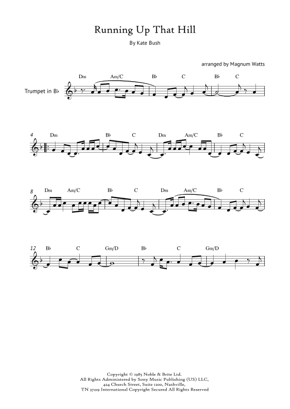 Running Up That Hill (arr. Magnum Watts)