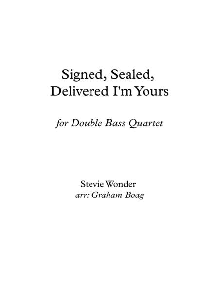 Signed, Sealed, Delivered I'm Yours (arr. Graham Boag)