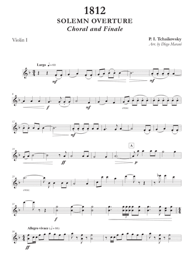 Choral and Finale from "1812 Overture" for String Quartet (arr. Diego Marani)