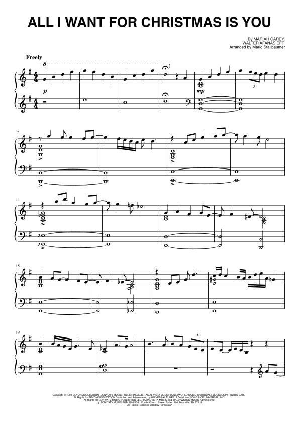 All I Want For Christmas Is You (arr. Mario Stallbaumer)
