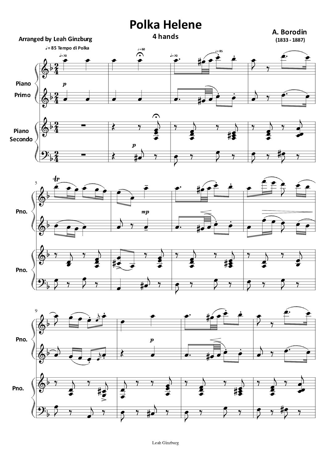 Polka Helene (arr. Leah Ginzburg)