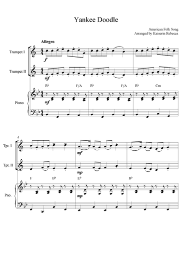 Yankee Doodle (arr. Kaiserin Rebecca)