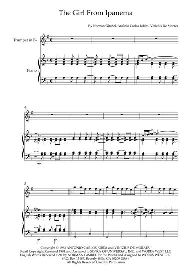 The Girl From Ipanema (garôta De Ipanema) (arr. Karen Gueiros)