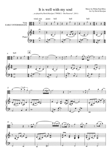It is well with my soul (piano & viola) - EARLY INTERMEDIATE (arr. David Kocijan)