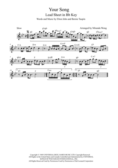 Your Song (arr. Miranda Wong)