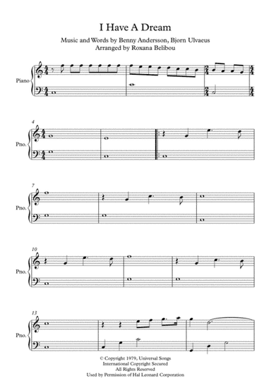 I Have A Dream (arr. Roxana Belibou)