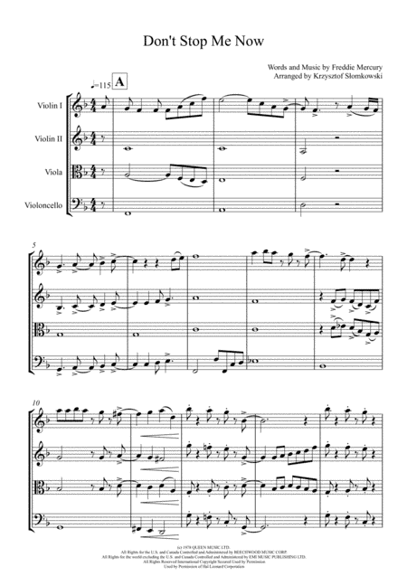 Don't Stop Me Now (arr. Krzysztof Słomkowski)