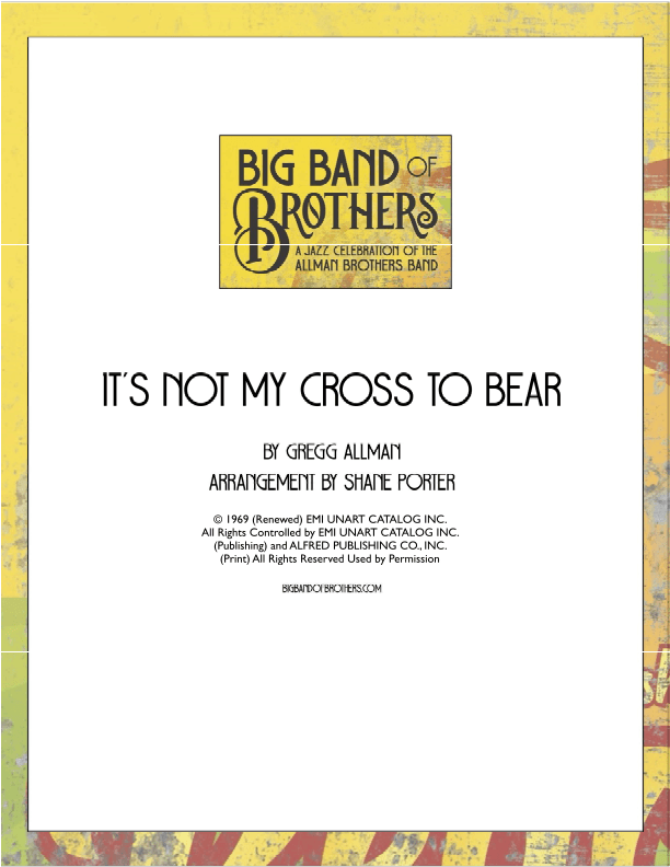 It's Not My Cross To Bear (arr. Shane Porter)