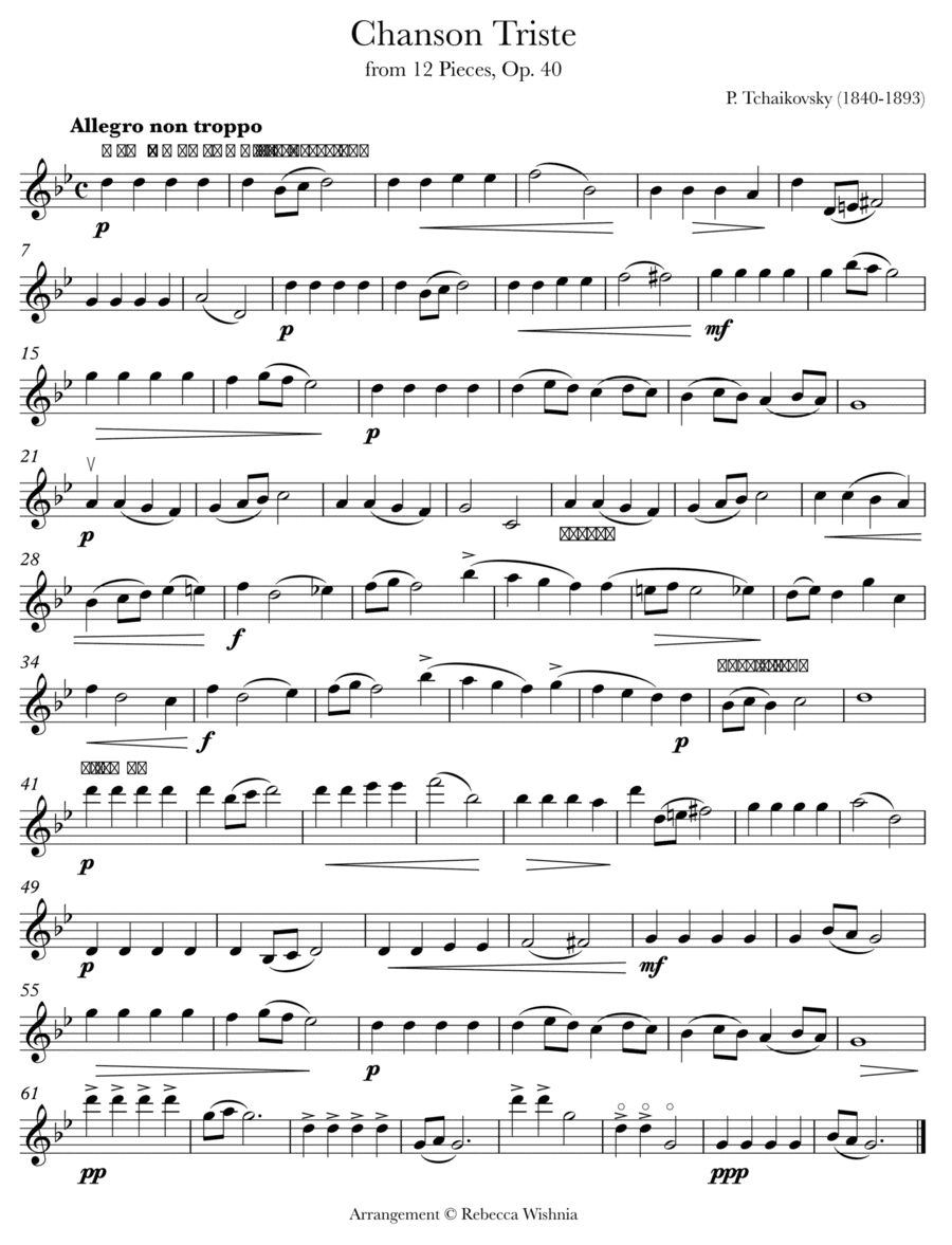 Chanson Triste (arr. Rebecca Wishnia)