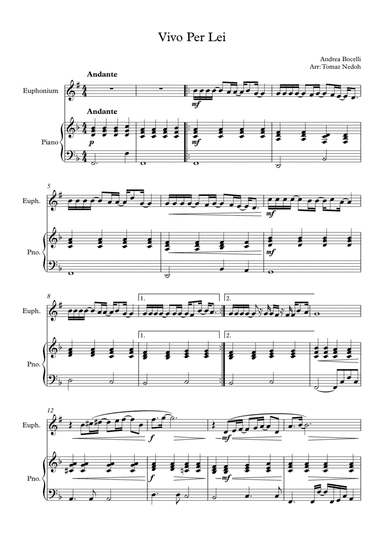 Vivo Per Lei (arr. Tomaz Nedoh)
