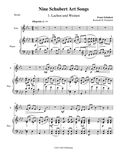 Nine Schubert Art Songs (arr. Kenneth D. Friedrich)