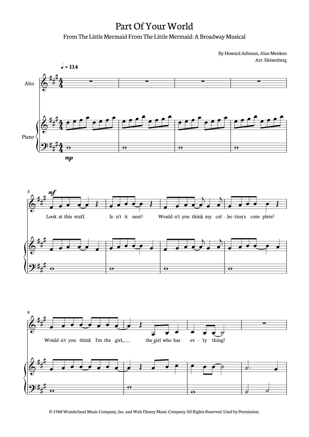 Part Of Your World (arr. Heisenberg)