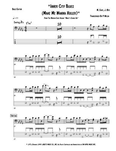 Inner City Blues (make Me Wanna Holler) (arr. Accubass)