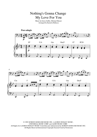 Nothing's Gonna Change My Love For You (arr. Kaiserin Rebecca)