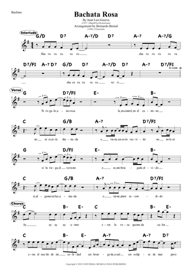 Bachata Rosa (arr. Bernardo Bernal Hidalgo)