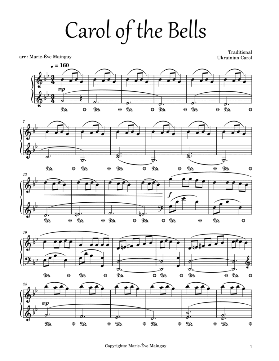Carol of the Bells (arr. Marie-Ève Mainguy)
